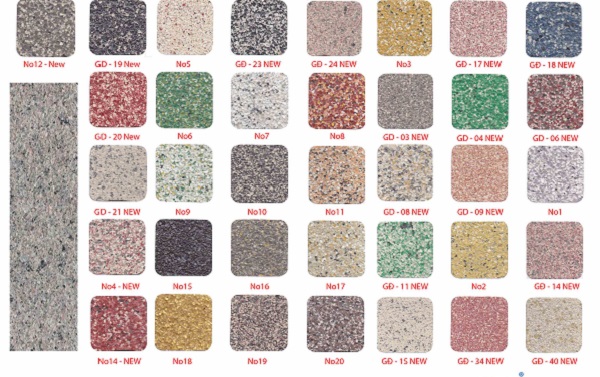 Các loại sơn giả đá rất đa dạng về màu sắc